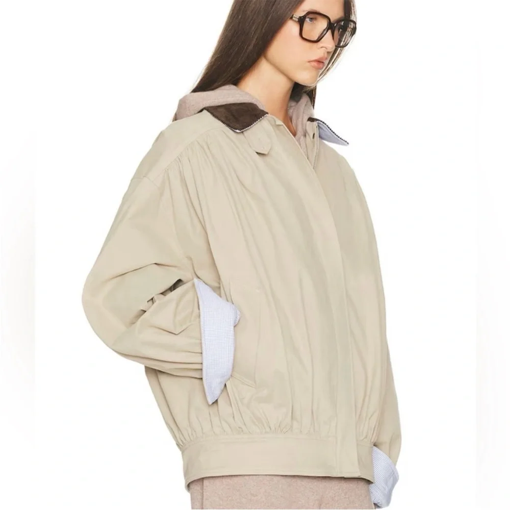 Helsa NWOT The Shirred Bomber Jacket With Corduroy Collar - Picture 3 of 15